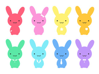 Simple Rabbit Vector Various colors made from candy and marshmallows. For celebrating Easter.