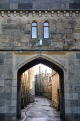Fototapeta premium fragment of a wall with arch the 19th century palace in Count Vorontsov in Alupka, Crimea