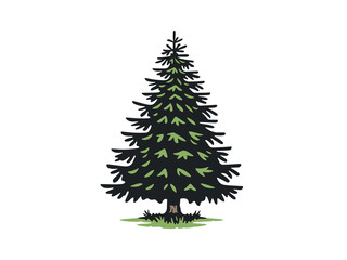 Vector illustration of a spruce tree. Color version.