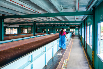 Conveyor belt inside of the Glenloch Tea Factory in Nuwara Eliya, Hill Country in Sri Lanka, Asia