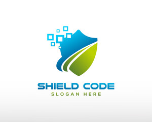 shield code logo code logo shield creative logo tech code logo
