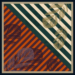 pattern of hijab motif design with abstract design. Silk scarf pattern vector design inspiration