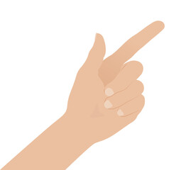 Woman hand on white background, flat design vector illustration