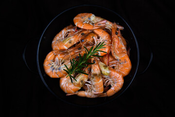 Fresh shrimp cooking. Suitable for advertising.