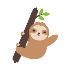 Vector Cartoon Slot Sleep Slowly moving slots hang on trees in various poses.