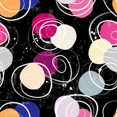 Gardinen seamless abstract circle pattern, with paint strokes and splashes © Kirsten Hinte
