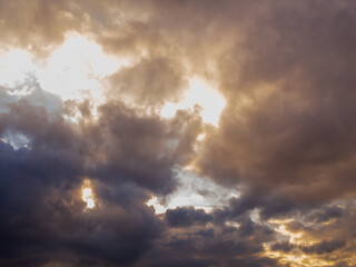 Fototapeta na wymiar clouds lit by the sun 