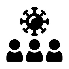 Group of People coronavirus infection, transmission of covid-19 vector icon
