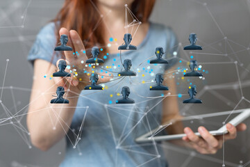 Abstract network of physical devices on the Internet using a network connection with statistics...