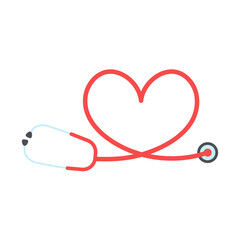 Stethoscope nurse. A medical stethoscope that curls into a heart shape Health care concept.