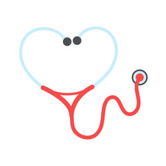 Stethoscope nurse. A medical stethoscope that curls into a heart shape Health care concept.