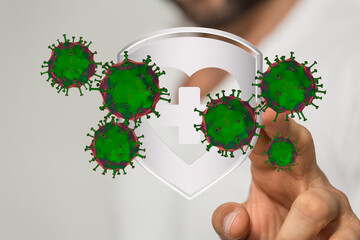 Corona Virus Healthcare Concept. Coronavirus protection Pandemic Sars Fever.