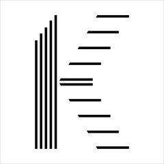 Line letter K logotype. Letter K Abstract logo icon design, ready symbol creative vector sign.
