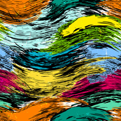 abstract seamless background composition, with waves, paint strokes and splashes