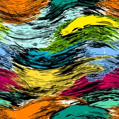 Fototapeten abstract seamless background composition, with waves, paint strokes and splashes © Kirsten Hinte