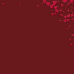 Red heart love confettis. Valentine's day corner n