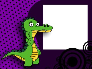 funny crocodile character cartoon background illustration