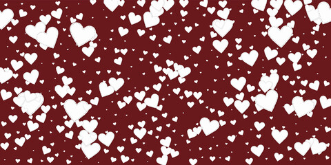 White heart love confettis. Valentine's day fallin