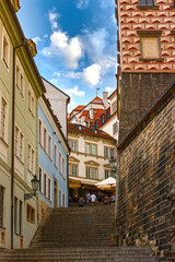 Narrow streets of Prague's old town