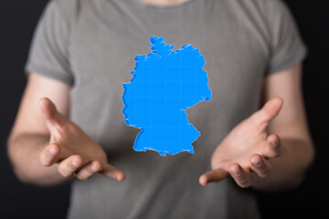 Map - Germany - 3D-Illustration digital.