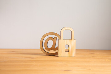 wooden lock with mail sign