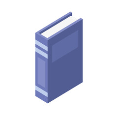 blue text book isometric icon