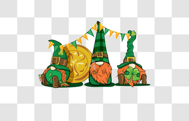 St. Patricks Day, Gnomes, Shamrock, Lucky Gnomes, Three Gnomes, Irish Gnomes