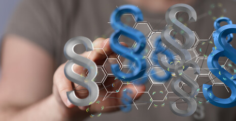 3D rendering digital paragraph law symbol