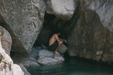 climber on a rock