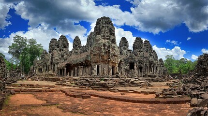 Bayon temple in Angkor, Cambodia