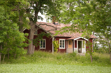 Fototapeta na wymiar Beautiful small house in southern Sweden