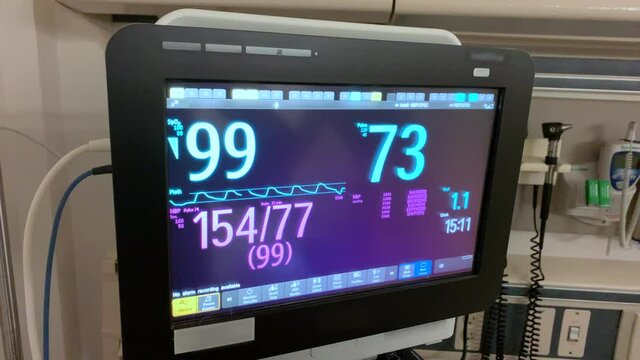 Blood Pressure Pulse and Oxygen Saturation Monitor in the Emergency Room
