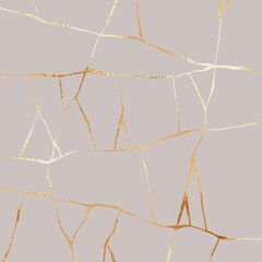 Kintsugi. Gold repair. Gold texture. Kintsugi texture for digital design. - 418964243