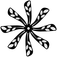 A patterned fragment. Vector graphic element on a white background close-up. Material for creating ornaments and seamless patterns.