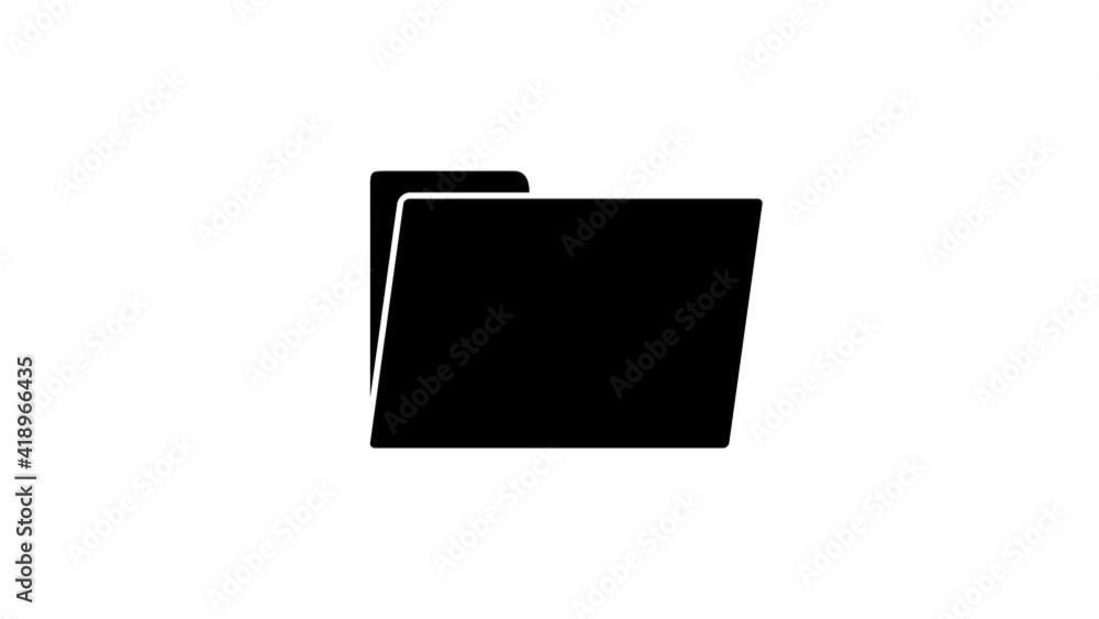 Poster black document folder icon isolated on white background. accounting binder symbol. bookkeeping manag