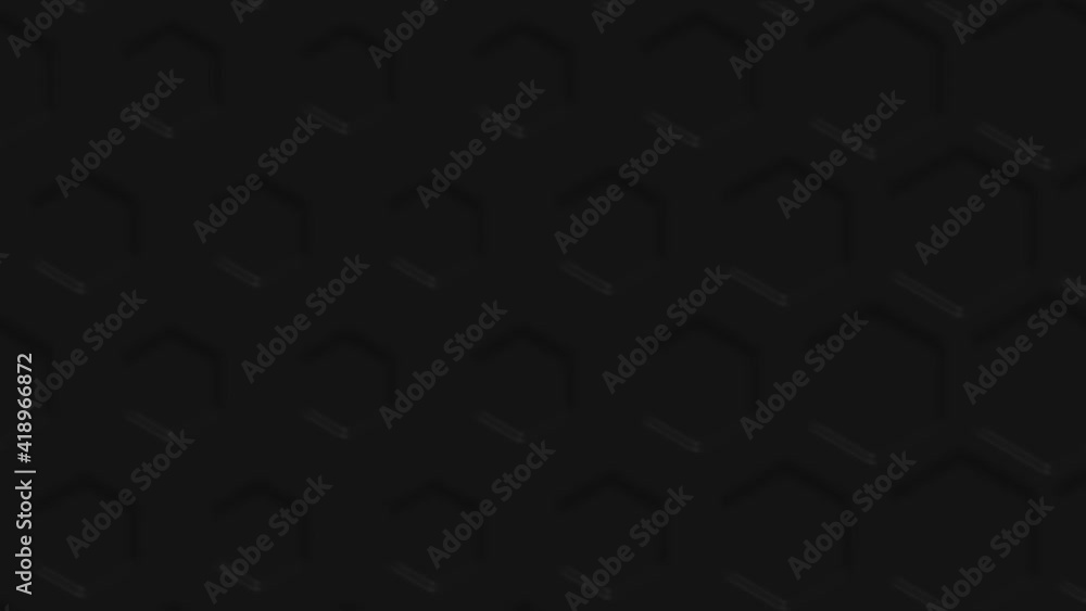 Poster Hexagonal Black abstract background - 3d abstract hexagons rendering