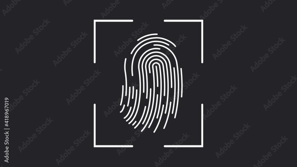 Poster futuristic digital processing of biometric fingerprint scanner. concept of surveillance and security