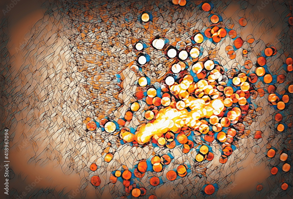 Poster abstract background bokeh circles. beautiful background with particles.