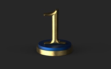 gold winner first place 3d isolated