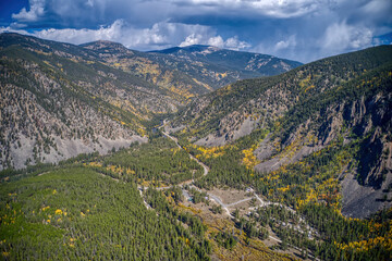 Aerial View of Autumn Aspens in Gunnison National Forest