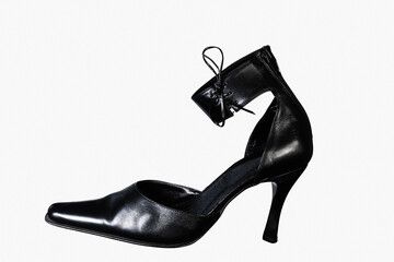 designer black leather high heels womens shoe