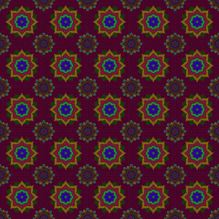 Seamless Vintage Flower Pattern.Raster Hip fabric pattern.Flower Mandala seamless pattern.Seamless Doodles.Islam, Arabic,Indian.Endless Raster illustration.Template Colored mandala raster circle. 