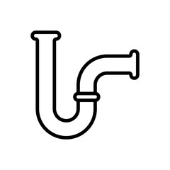 Pipe, plumbing outline icons. Vector illustration. Editable stroke. Isolated icon suitable for web, infographics, interface and apps.