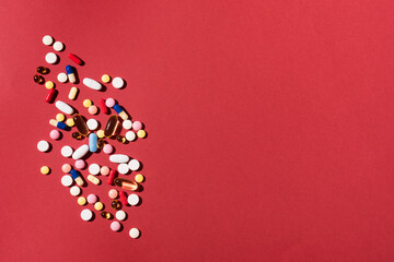 Various multicolored pills