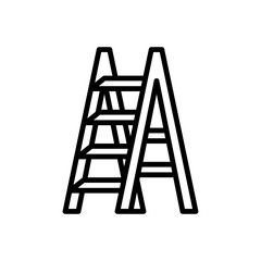 Ladder outline icons. Vector illustration. Editable stroke. Isolated icon suitable for web, infographics, interface and apps.