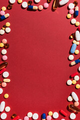 Various multicolored pills