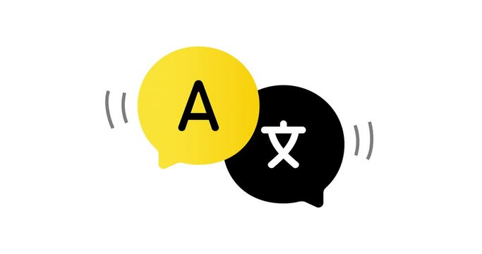 Online translation app. Translate. Language translator icon. Translator logo. Online Translator. Motion graphic design. 4k video