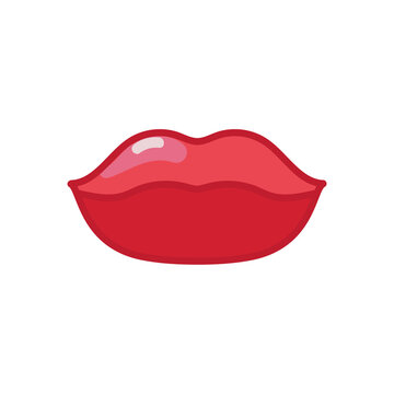 Sexy red lips, icon, illustration