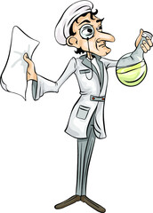 male chemist profession illustration cartoon funny