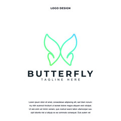 Creative butterfly icon logo design vector illustration. butterfly logo design color editable